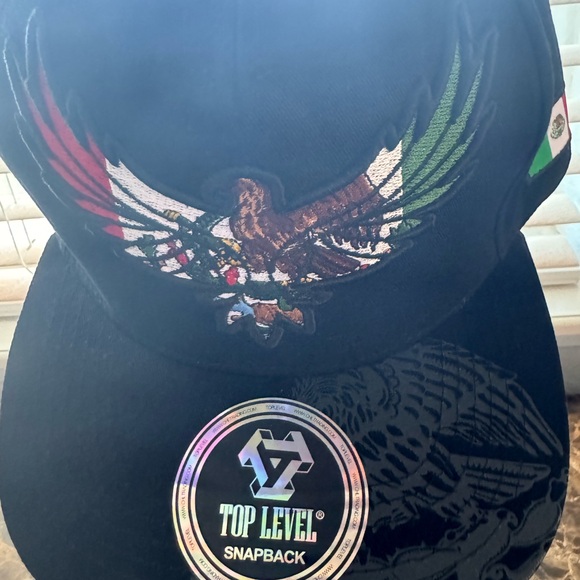 Black eagle multi-coloured Mexican flag snapback hat 100% cotton - Picture 7 of 9